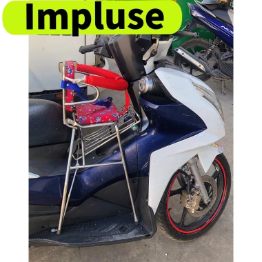 GHẾ GA GẬP VÒNG INOX cho Airblade PCX, Impulse, Freego - An toàn bé, giá chỉ 260k 3