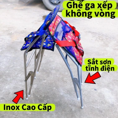Ghế ga xếp sắt sơn tĩnh điện không vòng cho bé 2-6 tuổi Giá 205.100 đồng giảm mạnh