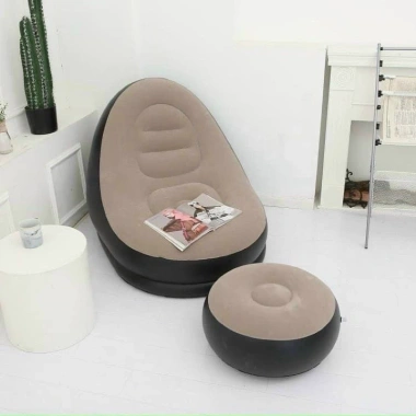 Ghế hơi tựa lưng vỏ nhung lụa mềm mịn kèm ghế tròn gác chân - Giá 475k