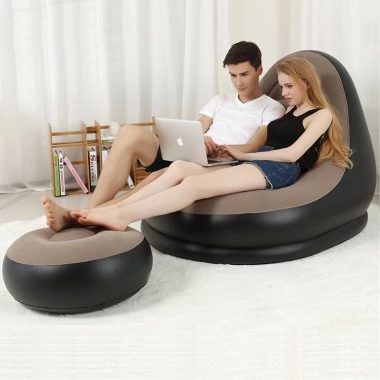 Ghế hơi tựa lưng vỏ nhung lụa mềm mịn kèm ghế tròn gác chân - Giá 475k