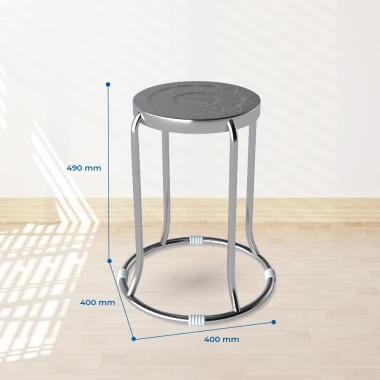 Ghế inox đôn Dona QUI PHÚC, sáng bóng, chịu lực tốt, xếp chồng tiện, chống trượt