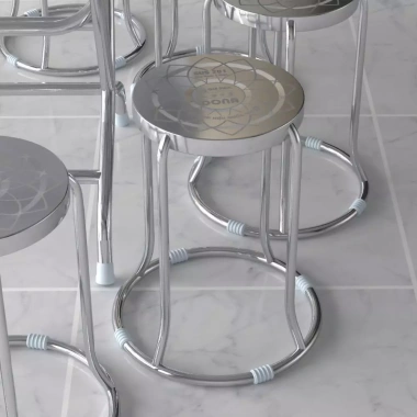 Ghế inox đôn Dona QUI PHÚC, sáng bóng, chịu lực tốt, xếp chồng tiện, chống trượt