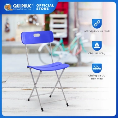 Ghế lưng tựa gấp gọn QUI PHÚC - Chắc chắn, tiết kiệm không gian, chống trượt, chịu tải 150kg, giá ưu đãi 253.503 VND