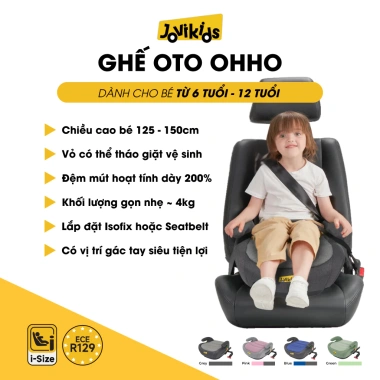 Ghế Nâng Ôtô OHHO Plus Jovikids Booster I-size 6-12 tuổi ISOFIX Cao cấp Giá 1,6 triệu 5