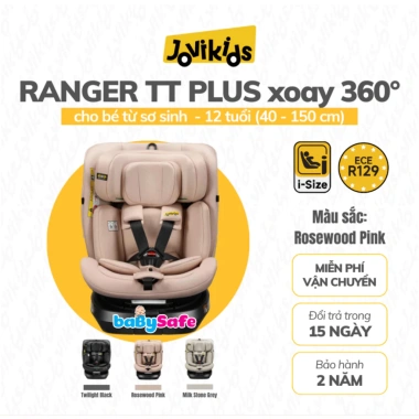Ghế Ngồi Ôtô Cao Cấp RANGER TT Plus Jovikids - Xoay 360, i-Size ECE R129, 0-12 tuổi, Giá ưu đãi 5,360,000 VND