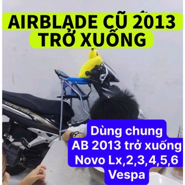 Ghế Ngồi Xe Airblade Cũ 2.013 - Dây Đai An Toàn, Ga Xếp Sắt Gấp Gọn, Bảo Vệ Bé