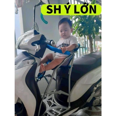 Ghế ngồi xe SH kèm dây đai an toàn, ga xếp sắt sơn tĩnh điện gấp gọn, an toàn cho bé