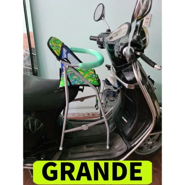 Ghế ngồi xe tay ga GRANDE - Ghế ga xếp gấp gọn sắt sơn tĩnh điện, an toàn cho bé