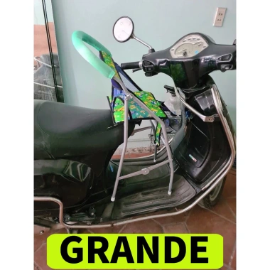 Ghế ngồi xe tay ga GRANDE - Ghế ga xếp gấp gọn sắt sơn tĩnh điện, an toàn cho bé
