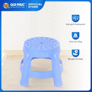 Ghế nhựa lùn tròn QUI PHÚC nhỏ combo 2-4 ghế, tiện lợi, đa năng, chắc chắn, bền màu