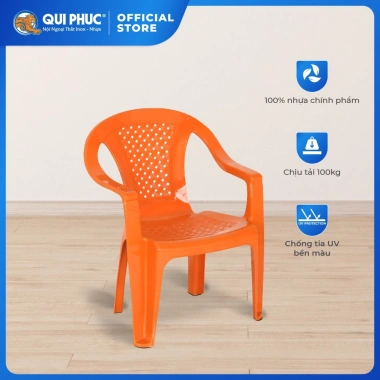 Ghế nhựa tựa lưng QUI PHÚC - Combo 4/6/10 ghế, lưng đan an toàn, chống trượt, ngồi thoải mái, tiện lợi