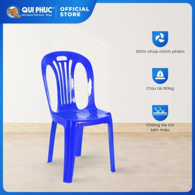 Ghế nhựa tựa lưng QUI PHÚC lớn, lưng sọc, chống trượt, combo 4-6-10 ghế, chắc chắn, an toàn