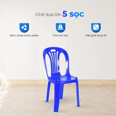 Ghế nhựa tựa lưng QUI PHÚC lớn, lưng sọc, chống trượt, combo 4-6-10 ghế, chắc chắn, an toàn