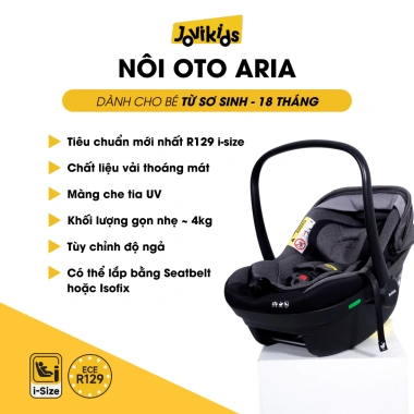 Ghế Nôi Ô Tô Jovikids Aria + Đế ISOFIX - ECE R129/04, 0-18 Tháng (40-87cm), 2.725.000₫ 2