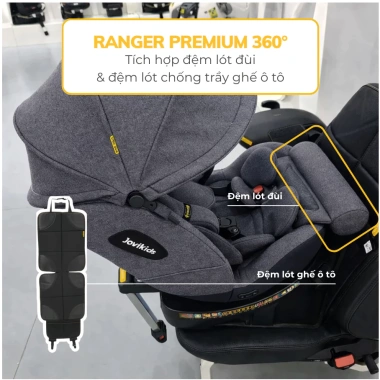 Ghế Ô Tô Cao Cấp Bé RANGER Premium 360° - Jovikids ISOFIX i-Size, Chân Chống Lật, 0‑12 tuổi, Giá ưu đãi 7,975,000₫