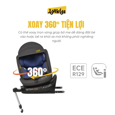 Ghế Ô Tô Cao Cấp Bé RANGER Premium 360° - Jovikids ISOFIX i-Size, Chân Chống Lật, 0‑12 tuổi, Giá ưu đãi 7,975,000₫