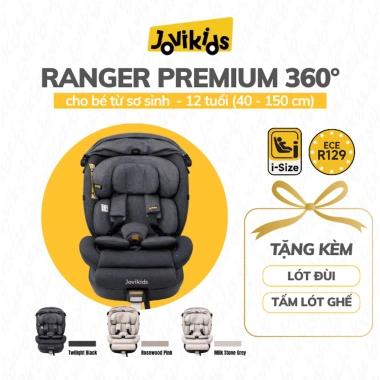 Ghế Ô Tô Cao Cấp Bé RANGER Premium 360° - Jovikids ISOFIX i-Size, Chân Chống Lật, 0‑12 tuổi, Giá ưu đãi 7,975,000₫