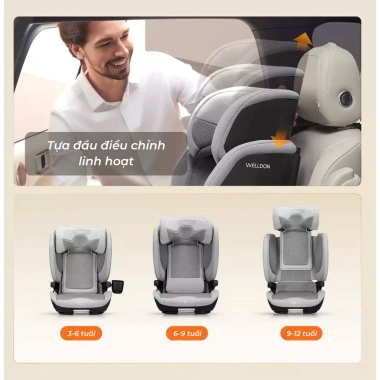 Ghế Ô Tô Trẻ Em Welldon Cocoon i-Size R129 3-12 tuổi Giá ưu đãi 4,95 triệu 4