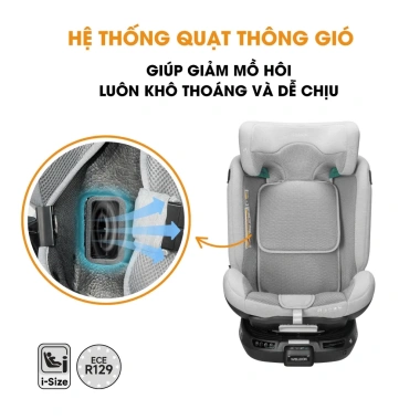 Ghế Ô tô trẻ em Welldon Smart Pro 2 Xoay 360, ISOFIX, i-Size R129, dùng từ sơ sinh tới 7 tuổi, giảm giá 23% 7