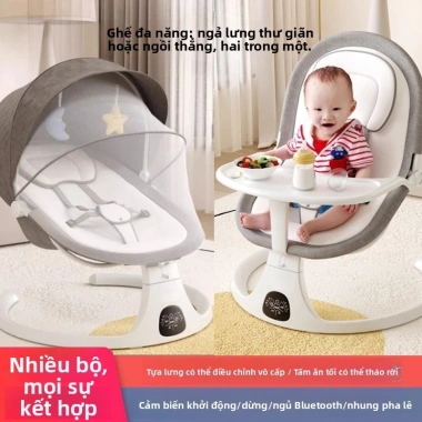 Ghế rung điện O cho trẻ sơ sinh - Nôi đa chức năng, giường ngủ, ghế ngả, chống lật