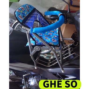 Ghế số xếp sắt sơn gấp gọn, dây đai an toàn cho bé - Giá ưu đãi 200,200₫