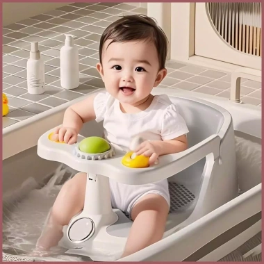 Ghế tắm trẻ mới biết đi – Bồn ngồi cốc hút, chống trượt, thích hợp bé gái – 411.400₫