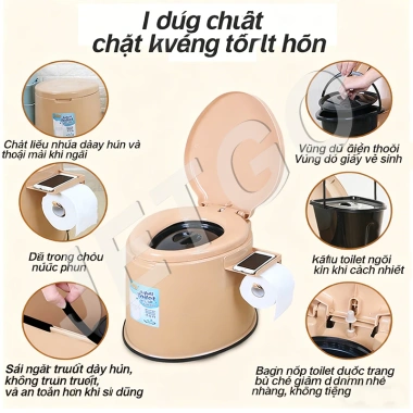Ghế Toilet Di Động JETGO Chống Trượt, Bô Rời Cho Gia Đình & Du Lịch - 208.050₫