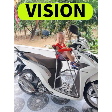 Ghế xe Vision cho bé - Ghế ga xếp sắt sơn tĩnh điện gọn gập màu xám, an toàn, 190.450 VND 6