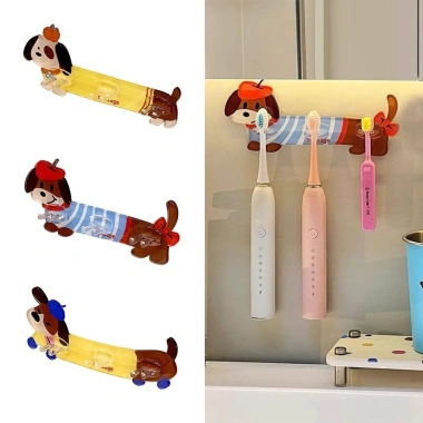 Giá đỡ bàn chải YUUKII Dachshond 3 móc treo tường chống nước, kèm móc thẻ và khăn Acrylic đa năng - Giá chỉ 33.000₫ 3 Giá đỡ bàn chải YUUKII Dachshond 3 móc treo tường chống nước, kèm móc thẻ và khăn Acrylic đa năng - Giá chỉ 33.000₫ 3