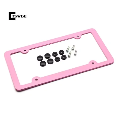 Giá đỡ biển số ô tô nhôm màu hồng chuẩn US 1/2 Cái CISWGE mới, khung ảnh xe 4 Giá đỡ biển số ô tô nhôm màu hồng chuẩn US 1/2 Cái CISWGE mới, khung ảnh xe 4