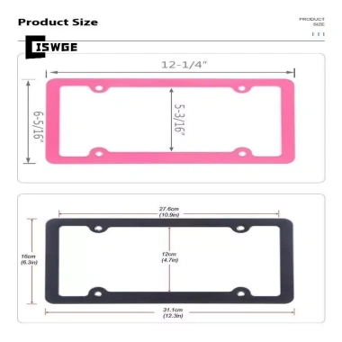 Giá đỡ biển số ô tô nhôm màu hồng chuẩn US 1/2 Cái CISWGE mới, khung ảnh xe 6 Giá đỡ biển số ô tô nhôm màu hồng chuẩn US 1/2 Cái CISWGE mới, khung ảnh xe 6