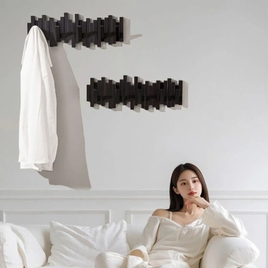 Giá đỡ chìa khóa hình đàn Piano AVENULL - Móc treo tường gỗ nghệ thuật gập lại 5 móc 4
