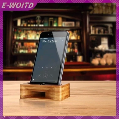 Giá đỡ điện thoại E-WOITD - Bộ khuếch đại loa di động, bàn gỗ tre, hỗ trợ máy tính bảng, ô tô - Giá 75.680₫