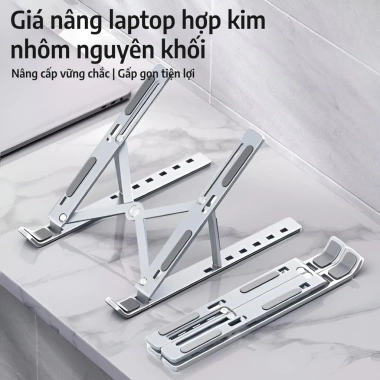 Giá Đỡ Laptop Kim Nhôm 13.3-15.6 inch, Tản Nhiệt, Điều Chỉnh Độ Cao - Giá 89.000₫