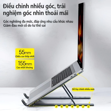 Giá Đỡ Laptop Kim Nhôm 13.3-15.6 inch, Tản Nhiệt, Điều Chỉnh Độ Cao - Giá 89.000₫ 7 Giá Đỡ Laptop Kim Nhôm 13.3-15.6 inch, Tản Nhiệt, Điều Chỉnh Độ Cao - Giá 89.000₫ 7