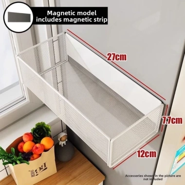 Giá đỡ sắp xếp giỏ từ tính ROLY - Hộp lưu trữ kim loại dung tích lớn, kệ tủ lạnh gia đình tiết kiệm không gian