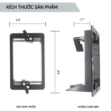 Giá đỡ ZoeRax điện áp thấp gắn tấm tường đơn Gang - hỗ trợ cáp điện thoại, mạng, loa đồng trục, HDMI, giảm còn 71.499đ