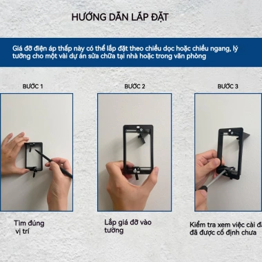 Giá đỡ ZoeRax điện áp thấp gắn tấm tường đơn Gang - hỗ trợ cáp điện thoại, mạng, loa đồng trục, HDMI, giảm còn 71.499đ