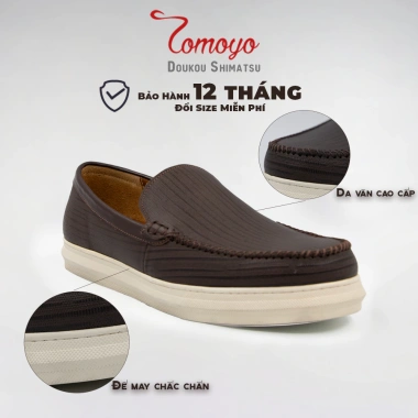 Giảm SIÊU SALE 3.3 Giày Slip-on Nam Tomoyo TMN51.002 Da bò cao cấp Đế cao su nguyên khối 1.5tr