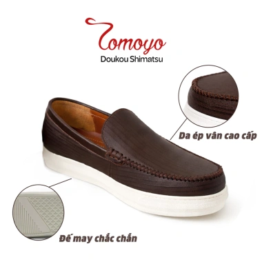 Giảm SIÊU SALE 3.3 Giày Slip-on Nam Tomoyo TMN51.002 Da bò cao cấp Đế cao su nguyên khối 1.5tr