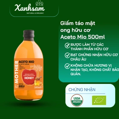 Giấm táo mật ong hữu cơ Aceto Mio (có giấm cái) - Giảm còn 350k, chuẩn XanhsaOrganic