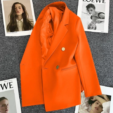 Giao hàng nhanh Áo khoác mùa xuân nữ màu xanh kẹo - Blazer phong cách đường phố Hàn Quốc 2.026, thanh lịch, nhỏ nhắn, thoải mái 9