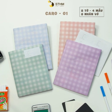 Giấy bao tập A5 CARO STHM Set 8 tờ, tặng 8 nhãn vở, 25.800 VND, không dành cho B5 7
