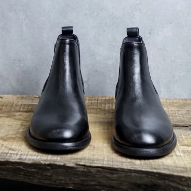 Giày Boot Chelsea Da Bê Đen Nâu Mũi Tròn Vương Quyền - Nam Tính Mạnh Mẽ ZANE