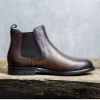 Giày Boot Chelsea Da Bê Đen Nâu Mũi Tròn Vương Quyền - Nam Tính Mạnh Mẽ ZANE 5