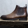 Giày Boot Chelsea Da Bê Đen Nâu Mũi Tròn Vương Quyền - Nam Tính Mạnh Mẽ ZANE 6