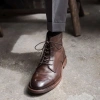 Giày Boots Nam Cổ Cao Da Bò Thật Màu Nâu, Giày Tây Đen Khoá Kéo TONKIN 2