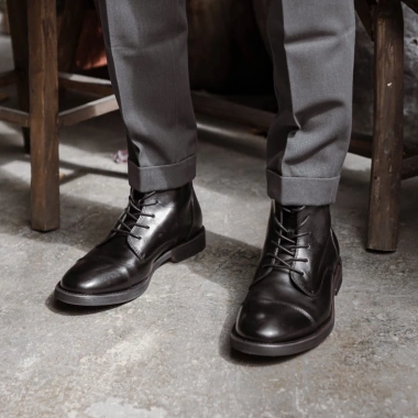 Giày Boots Nam Cổ Cao Da Bò Thật Màu Nâu, Giày Tây Đen Khoá Kéo TONKIN 4 Giày Boots Nam Cổ Cao Da Bò Thật Màu Nâu, Giày Tây Đen Khoá Kéo TONKIN 4