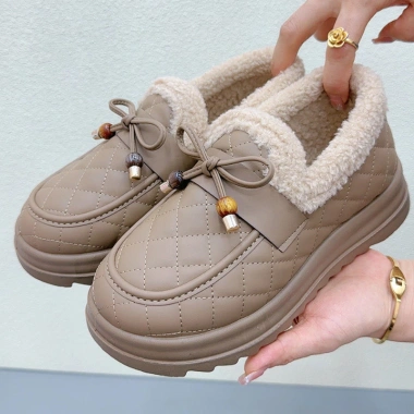 Giày Bốt Nữ Mùa Đông Lông Cừu Ấm Áp, Lót Dày, Chống Trơn Trượt, Cotton Bắc Kinh 2