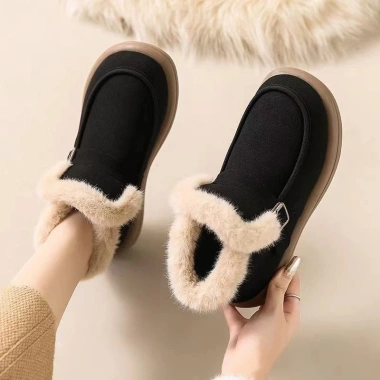 Giày Bốt Tuyết Nữ Mùa Đông 2.024 Lông Cừu Lót Dày Đệm Cotton Ấm Áp Đế Mềm